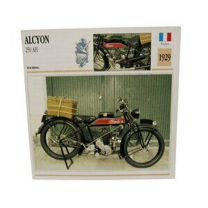 Alcyon 250 AH 1929 France Motorcycle Collector Card Touring Specs